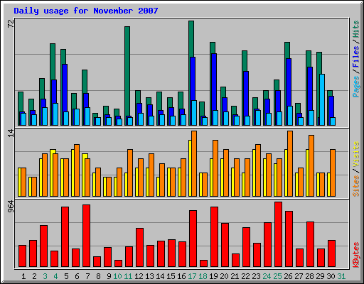 Daily usage for November 2007