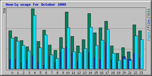 Hourly usage for October 2009