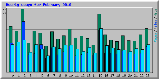 Hourly usage for February 2019